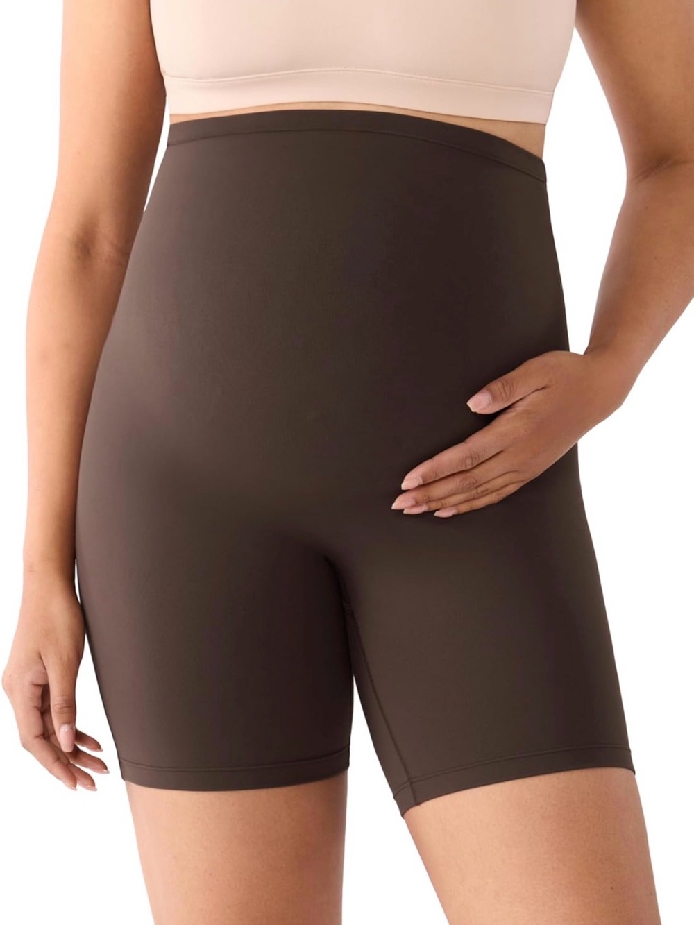 Amazon High-Waist Chocolate Brown Bike Shorts